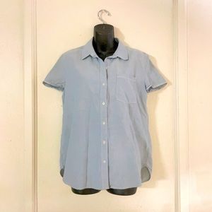 Boyfriend style button down blue t-shirt